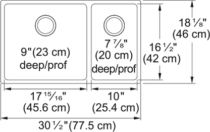 KINDRED Brookmore Undermount Sink -  BCU1831R-9