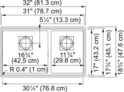 FRANKE Peak Undermount Sink - PKG160LD-ONY-S