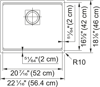 FRANKE Peak Undermount Sink - PKG110-20OYS