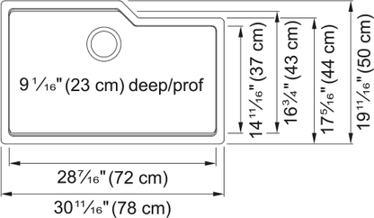 KINDRED Urban Undermount Sink -  MGS2031U-9PWT