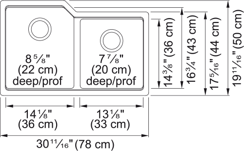 KINDRED Urban Undermount Sink -  MGC2031U-9ES