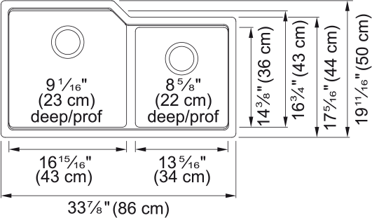 KINDRED Urban Undermount Sink -  MGC2034U-9SG