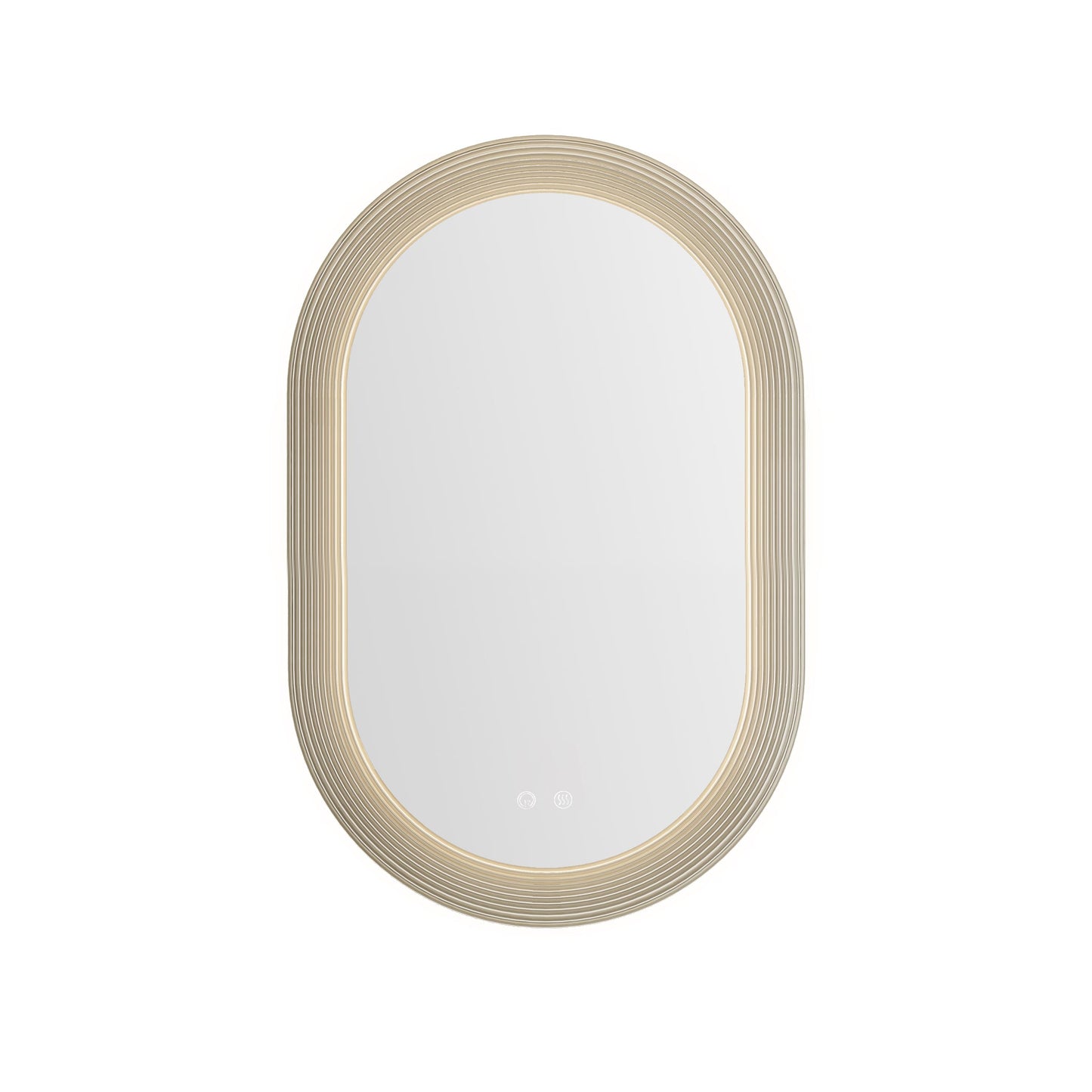Rose LED Oval Bathroom Mirror – 28" x 43" | Acrylic White Frame with Backlit LED & Anti-Fog