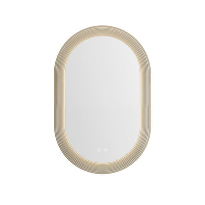 Rose LED Oval Bathroom Mirror – 28" x 43" | Acrylic White Frame with Backlit LED & Anti-Fog