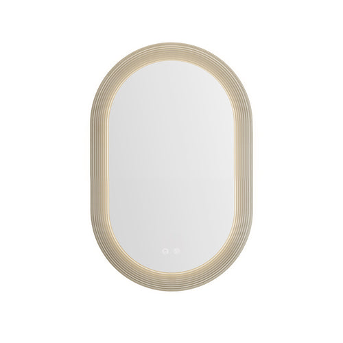 Rose LED Oval Bathroom Mirror – 28" x 43" | Acrylic White Frame with Backlit LED & Anti-Fog