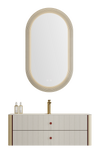 Rose LED Oval Bathroom Mirror – 28" x 43" | Acrylic White Frame with Backlit LED & Anti-Fog