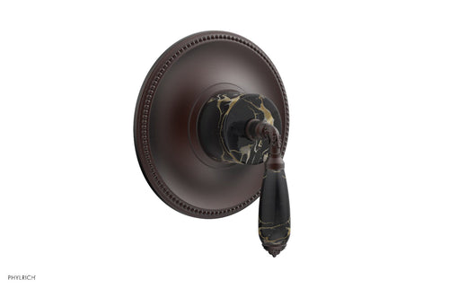 Phylrich VALENCIA - Thermostatic Shower Trim, Black Marble Lever Handle TH338C