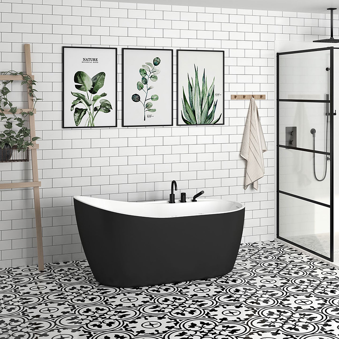 Zitta Freestanding bathtub, 60", in glossy white
