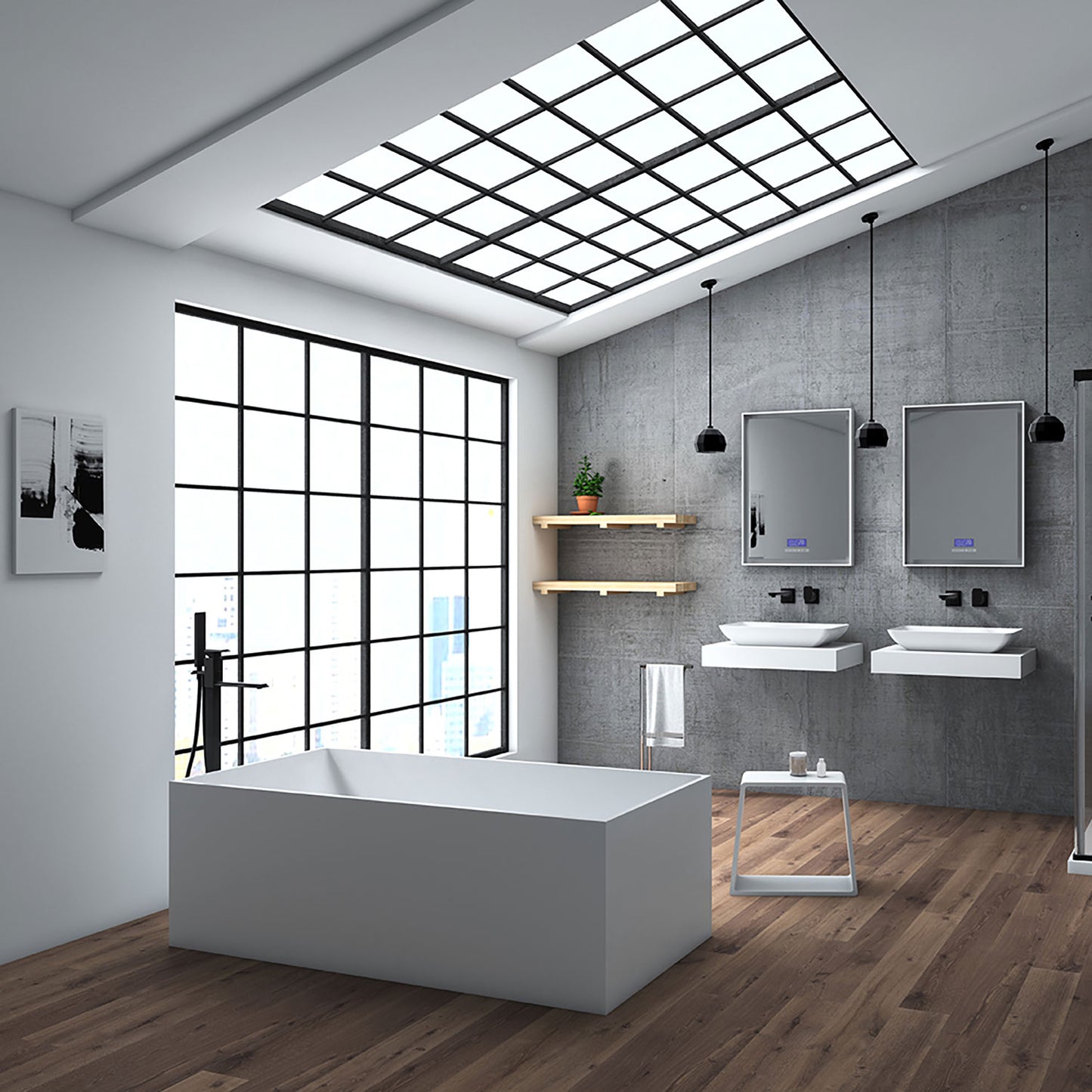 Zitta Kuadra Freestanding bathtub, 63"