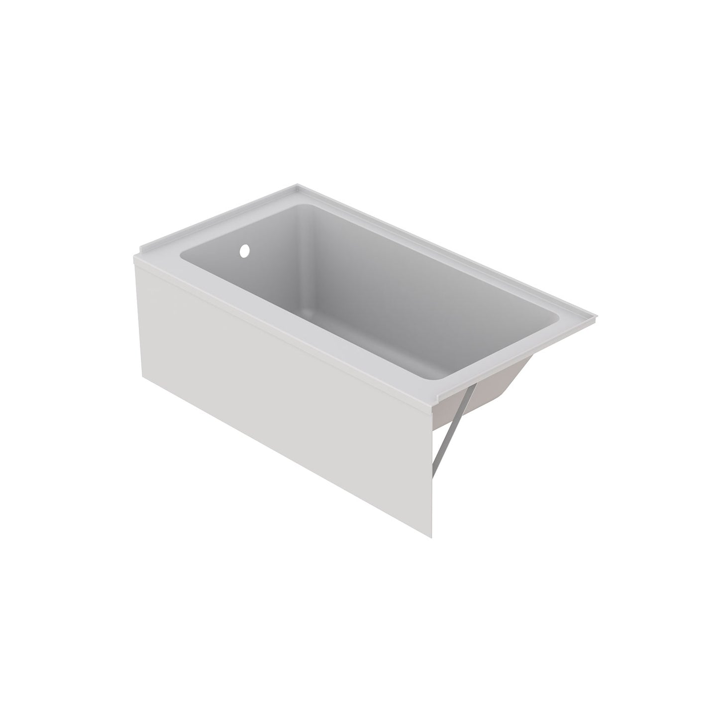 Zitta Skirt bathtub in alcove, 60", in glossy white