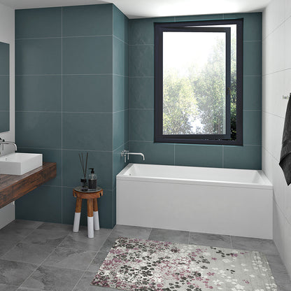 Zitta Skirt bathtub in alcove, 60", in glossy white