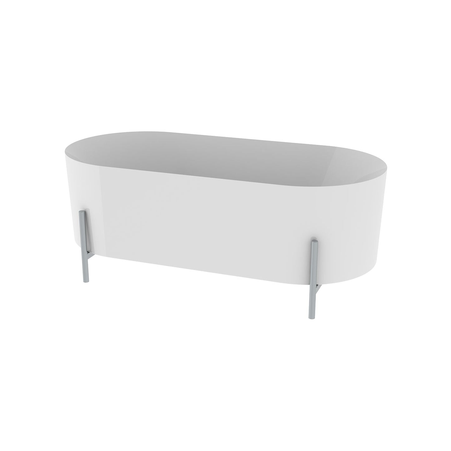 Zitta Otton Freestanding bathtub, 65 3/8", chrome legs