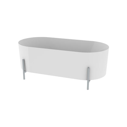 Zitta Otton Freestanding bathtub, 65 3/8", chrome legs