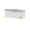 Zitta Freestanding bathtub, 65 3/8", brushed gold legs, in glossy white