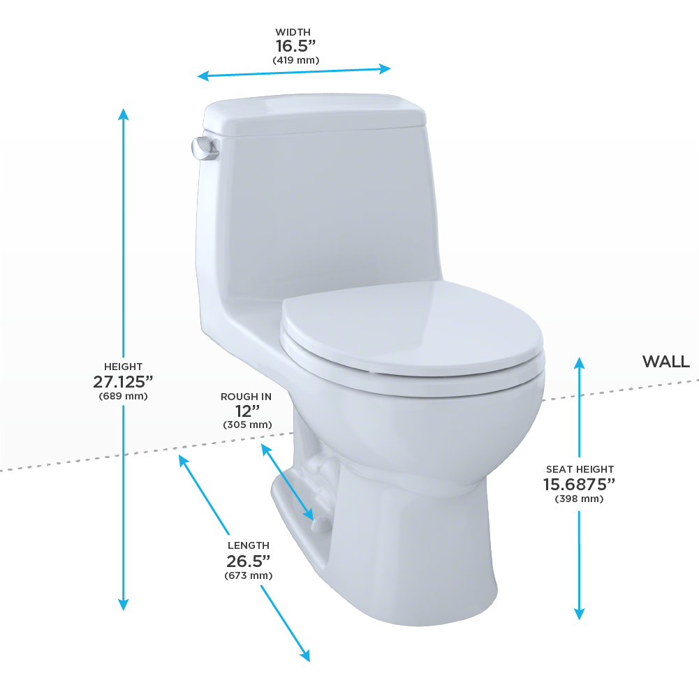 Toto Eco Ultramax® One-Piece Toilet, 1.28 Gpf, Round Bowl - Ms853113e#01