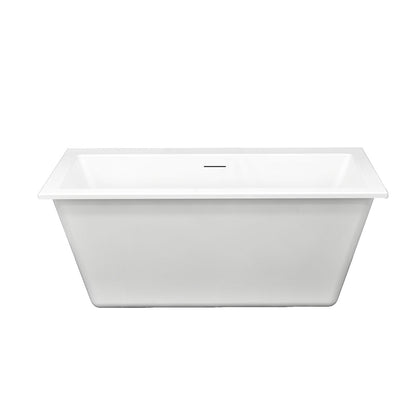 Zitta Freestanding bathtub, 59 3/4", in glossy white with integrated overflow