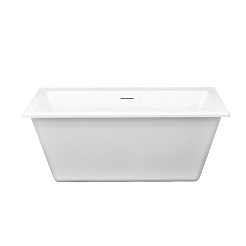 Zitta Freestanding bathtub, 59 3/4", in glossy white with integrated overflow