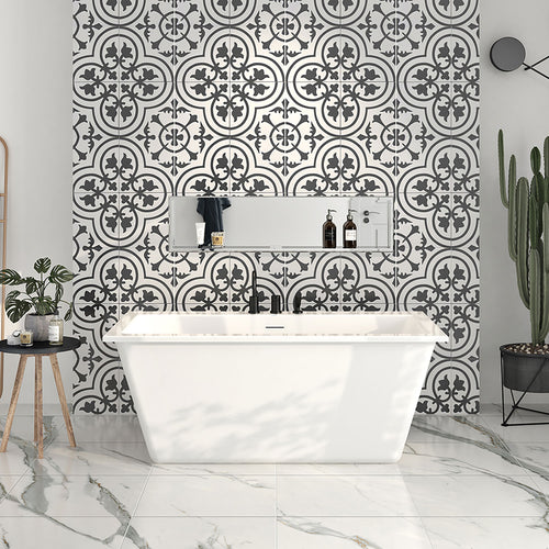 Zitta Freestanding bathtub, 59 3/4", in glossy white with integrated overflow