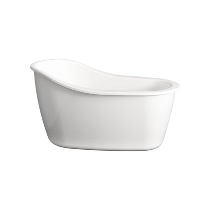 Zitta Freestanding bathtub, 60 1/4", in glossy white with integrated overflow