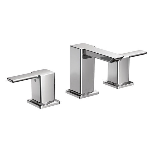 Moen 90 Degree Chrome Two-Handle Low Arc Bathroom Faucet