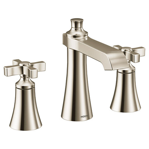 Moen Flara Chrome Two-Handle High Arc Bathroom Faucet
