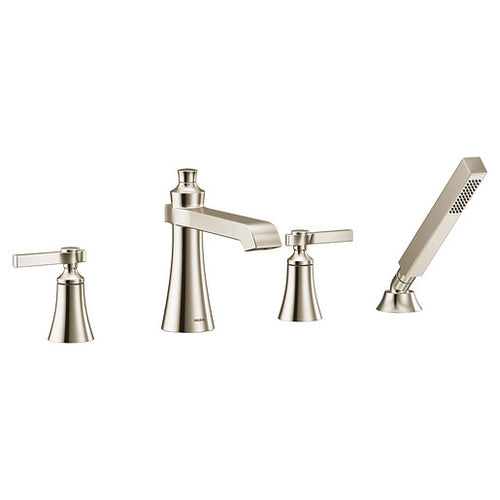 Moen Flara Chrome two-handle high arc roman tub faucet