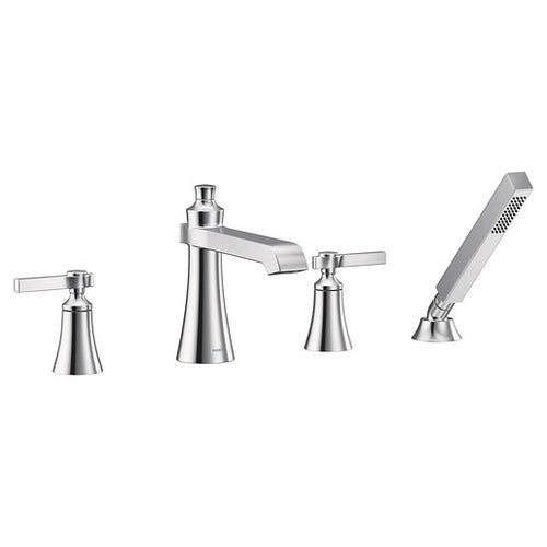 Moen Flara Chrome two-handle high arc roman tub faucet