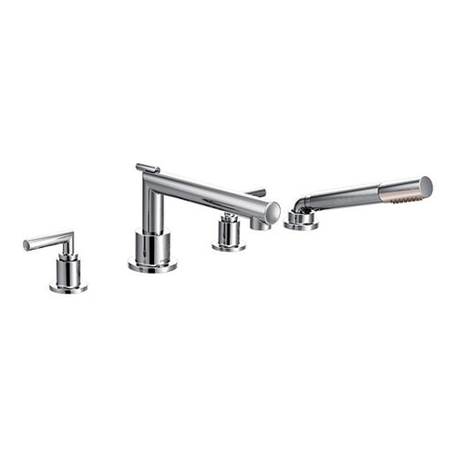 Moen Arris Chrome Two-Handle Diverter Roman Tub Faucet including Handheld Shower