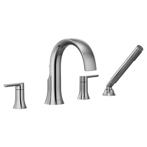 Moen Doux Chrome Two-Handle Diverter Roman Tub Faucet