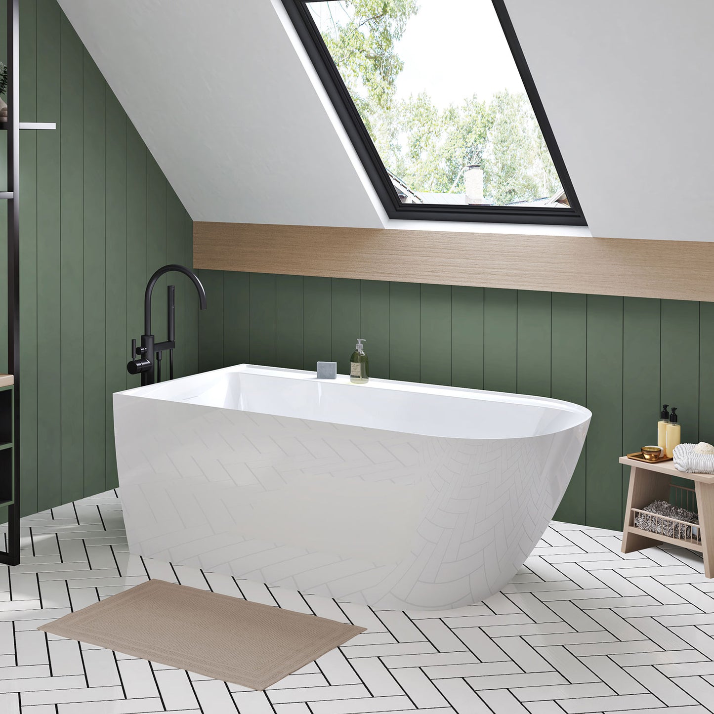 Zitta Stelvio Freestanding bathtub, 60",with drain on left