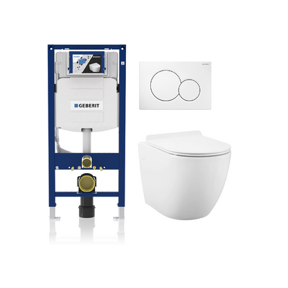 Alps Wall Hung Toilet KW-9003 - Complete Set With Geberit Carrier - Golzar Home