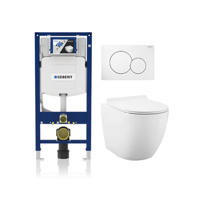 Alps Wall Hung Toilet KW-9003 - Complete Set With Geberit Carrier - Golzar Home