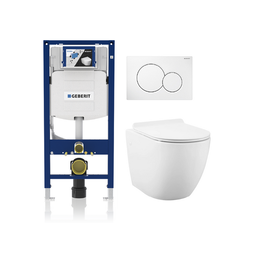 Alps Wall Hung Toilet KW-9003 - Complete Set With Geberit Carrier - Golzar Home