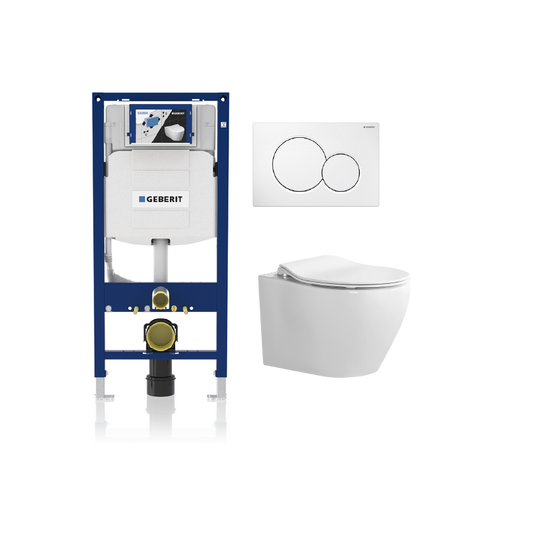 Alps Wall Hung Toilet KW-99046 - Complete Set With Geberit Carrier - Golzar Home