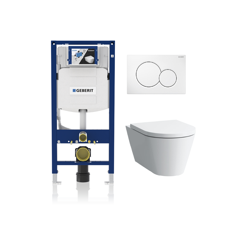 Laufen Kartell Wall Hung Toilet Complete Set with Geberit Carrier - Golzar Home