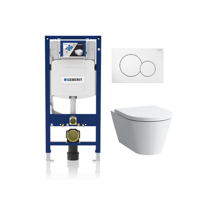 Laufen Kartell Wall Hung Toilet Complete Set with Geberit Carrier - Golzar Home