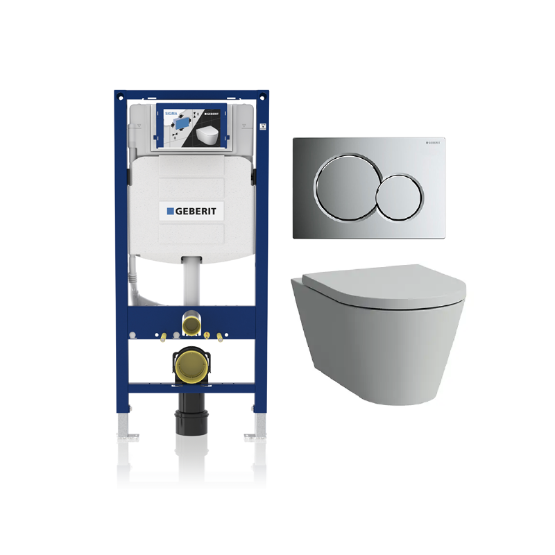 Laufen Kartell Wall Hung Toilet Complete Set with Geberit Carrier - Golzar Home