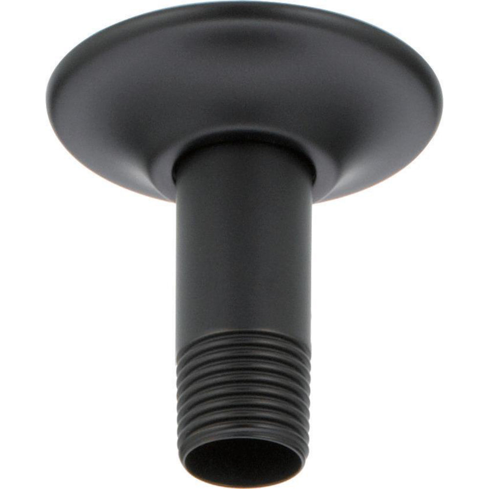 Universal Showering 3 Inch Shower Arm Overhead Mount With Flange - Matte Black