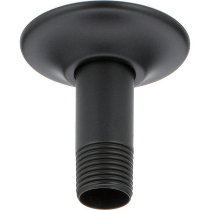 Universal Showering 3 Inch Shower Arm Overhead Mount With Flange - Matte Black