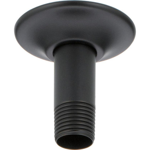 Universal Showering 3 Inch Shower Arm Overhead Mount With Flange - Matte Black