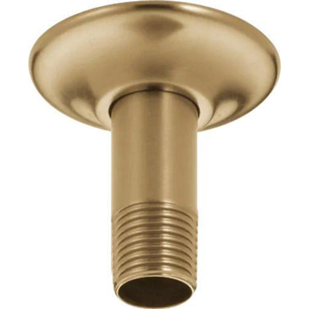 Universal Showering 3 Inch Shower Arm Overhead Mount With Flange - Champagne Bronze