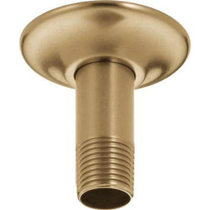 Universal Showering 3 Inch Shower Arm Overhead Mount With Flange - Champagne Bronze