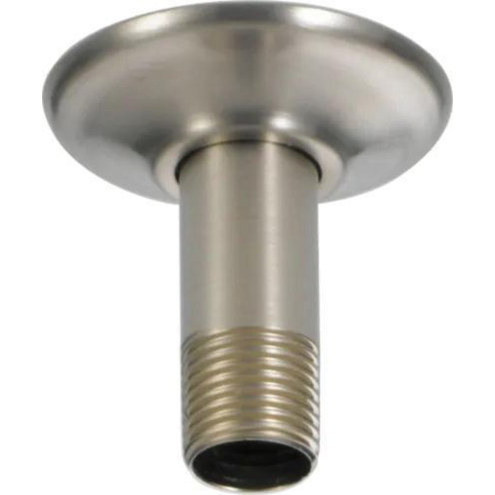 Universal Showering 3 Inch Shower Arm Overhead Mount With Flange - Stainless Steel