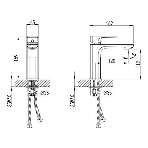 Tofino Single-Hole Bathroom Faucet by VISENTIN