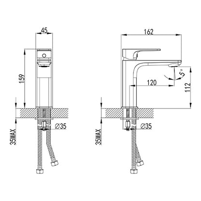 Tofino Single-Hole Bathroom Faucet by VISENTIN