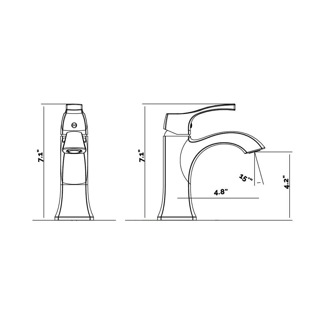 Single Hole Bathroom Faucet VS16412CR - Golzar Home