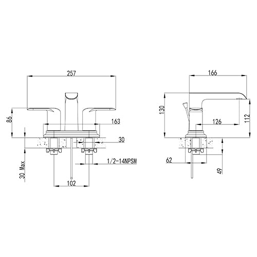 Melnick 2-Handle Centerset Bathroom Faucet by VISENTIN - Golzar Home