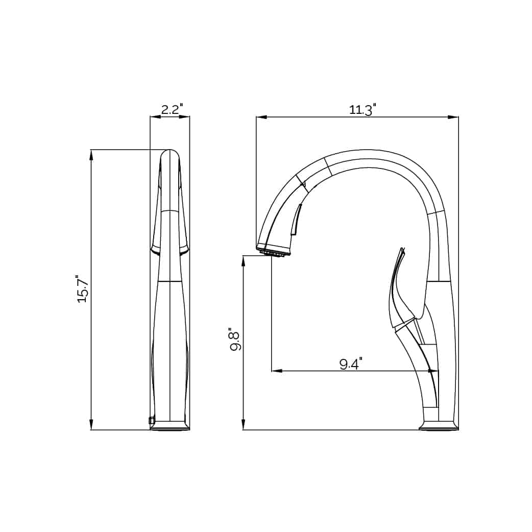 VISENTIN Modern Pull-Down Kitchen Faucet - Golzar Home