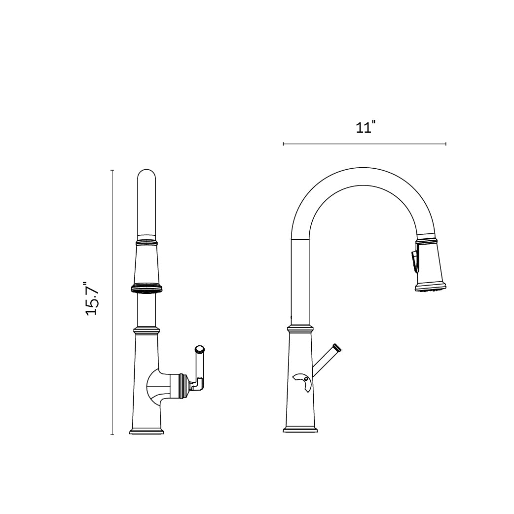 VISENTIN Modern Pull-Down Kitchen Faucet - Golzar Home