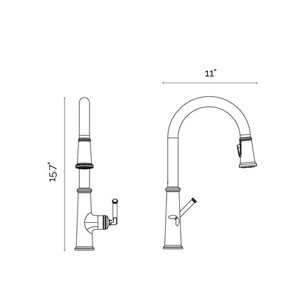 VISENTIN Modern Pull-Down Kitchen Faucet - Golzar Home